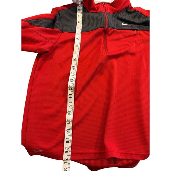 Nike Fit Dry Boys 1/4 Zip Long Sleeve Mock Neck Red/Navy Pullover Sz Large - Picture 8 of 8